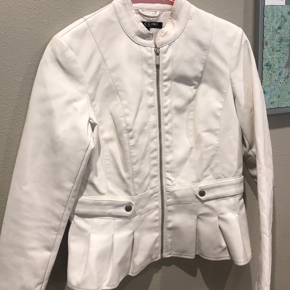 White Faux Leather Jacket
